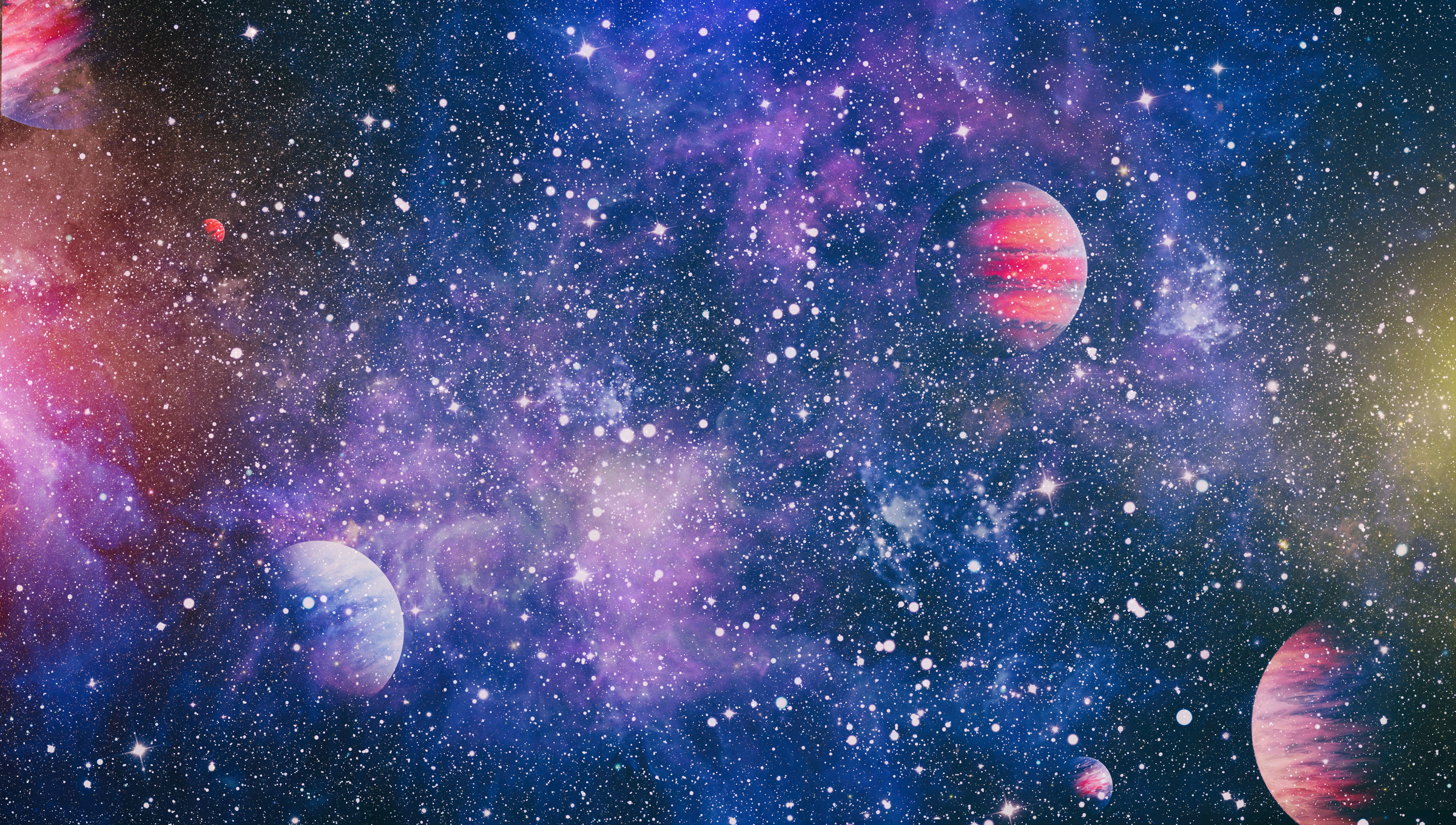 Galaxy and Planet - Elements of This Image Furnished by NASA